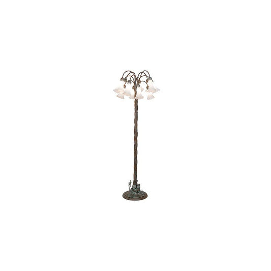 Tiffany Pond Lily 12 Light 61" Tall Buffet Floor Lamp