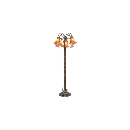 Tiffany Pond Lily 12 Light 61" Tall Buffet Floor Lamp