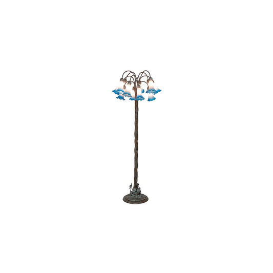 Tiffany Pond Lily 12 Light 61" Tall Buffet Floor Lamp