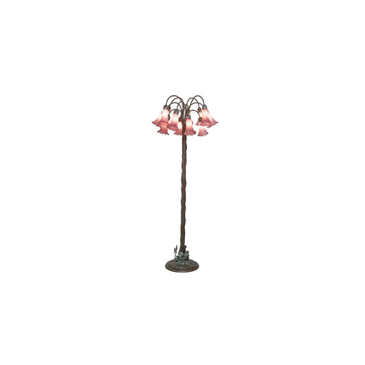Tiffany Pond Lily 12 Light 61" Tall Buffet Floor Lamp