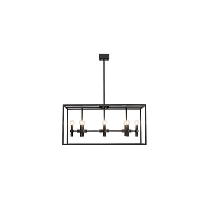 8 Light 17" Wide Linear Pendant