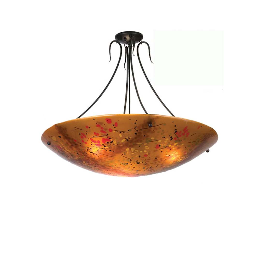 30" W Biscotti Fused Glass Semi-Flushmount Ceiling Fixture