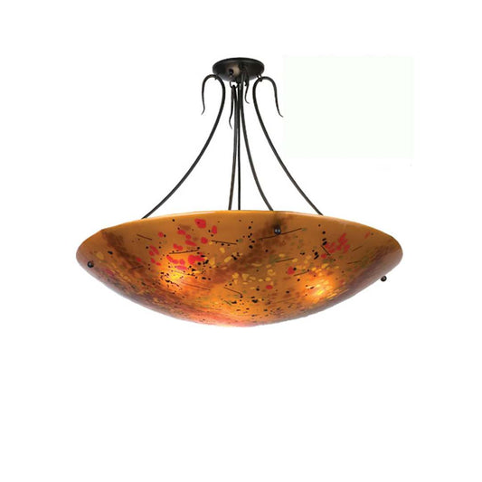 30" W Biscotti Fused Glass Semi-Flushmount Ceiling Fixture