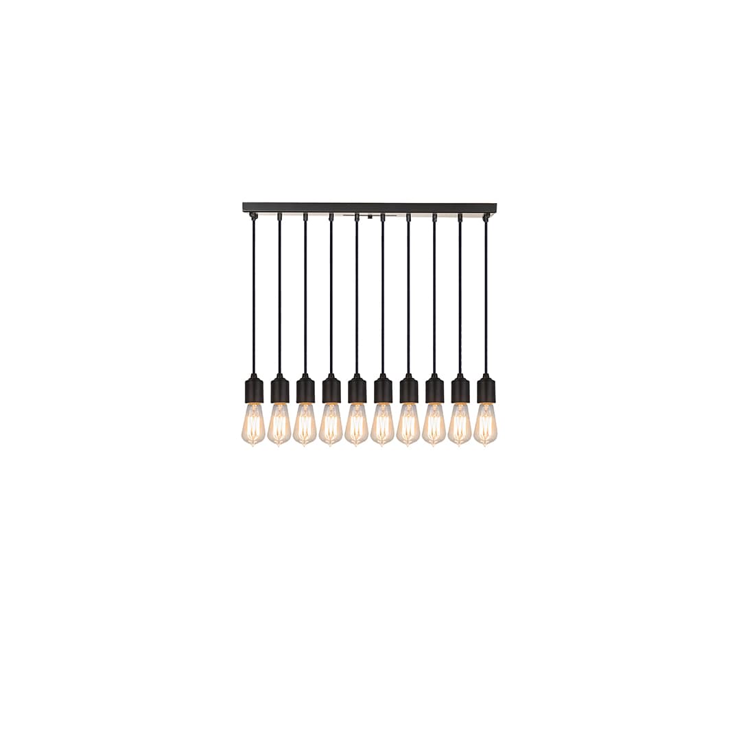 10 Light 27" Wide Linear Pendant