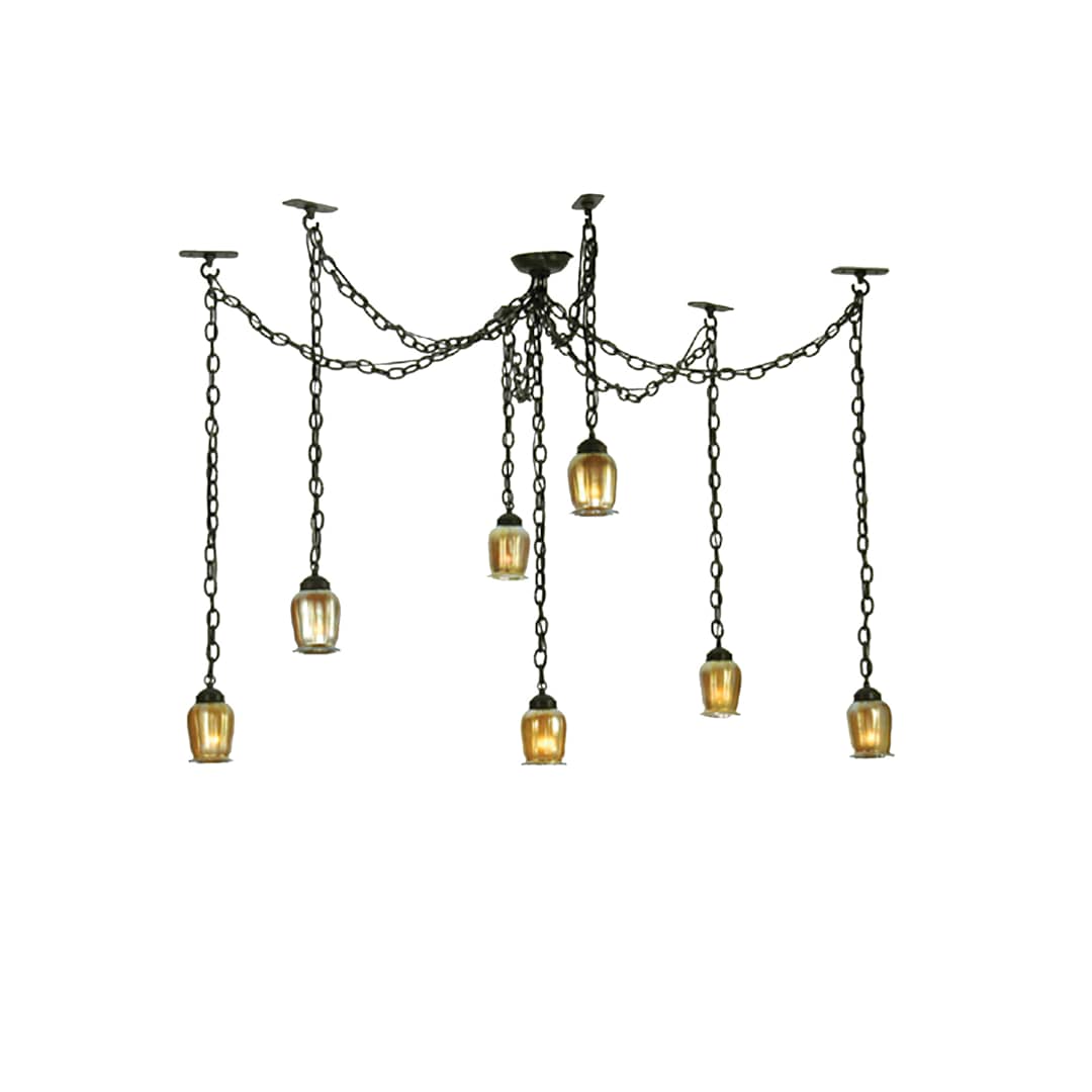 12"-126" W Castilian Favrile 7 Light Adjustable Pendant