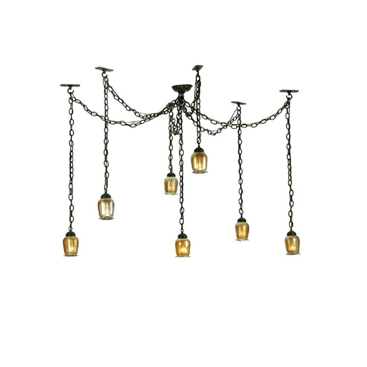 12"-126" W Castilian Favrile 7 Light Adjustable Pendant