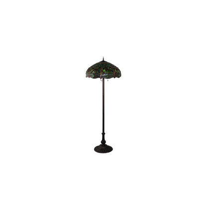 3 Light 62" Tall Tiffany Floor Lamp