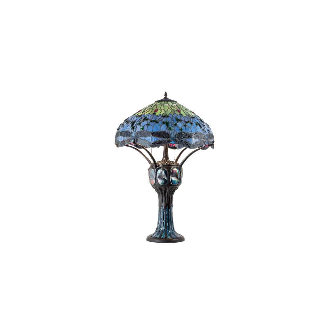 3 Light 33" Tall Tiffany Table Lamp