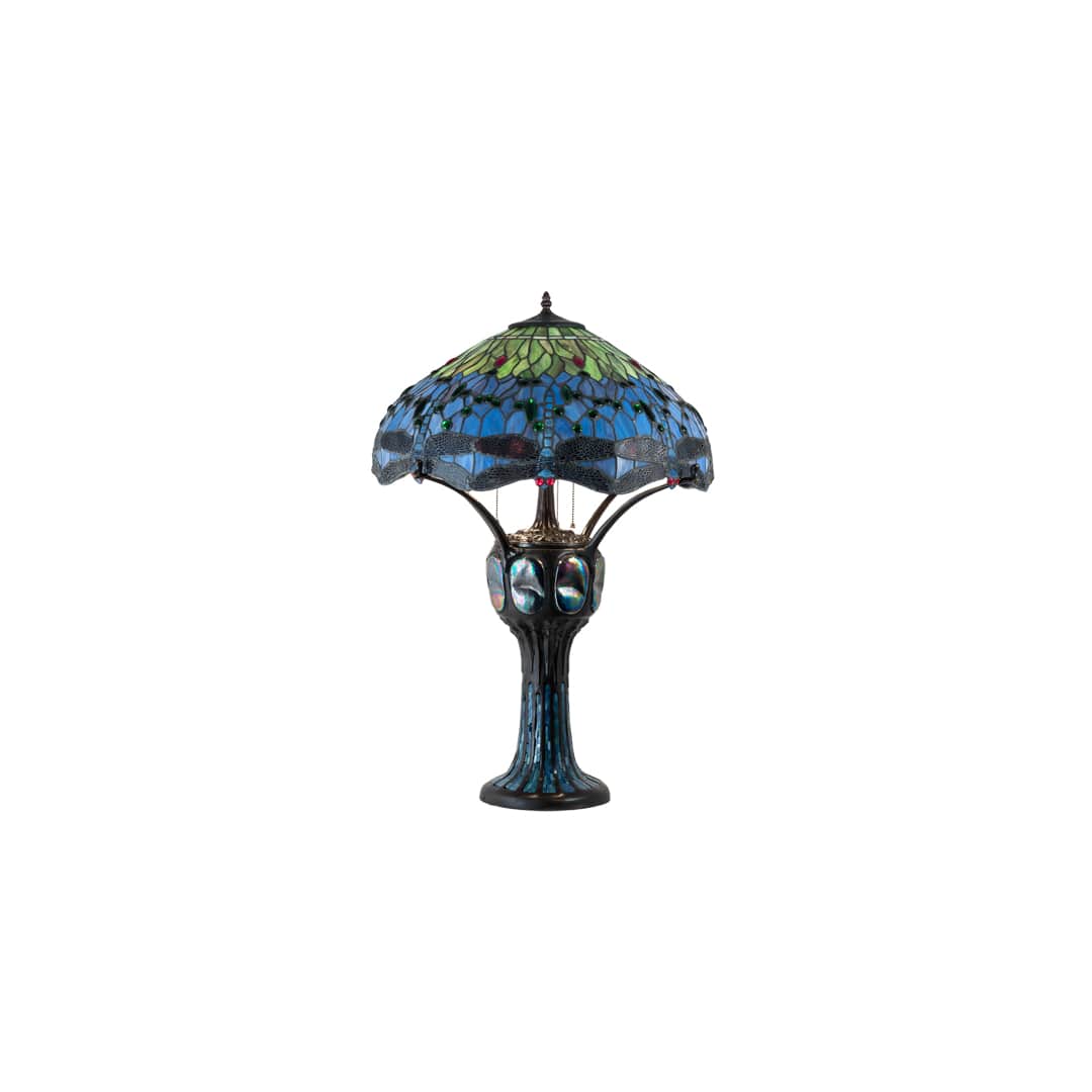 3 Light 33" Tall Tiffany Table Lamp