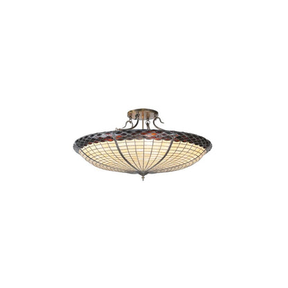 Greenbriar Oak 6 Light 36" Wide Semi-Flush Bowl Ceiling Fixture