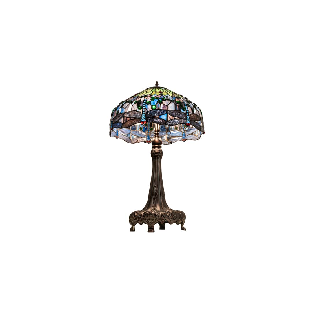 3 Light 31" Tall Tiffany Table Lamp