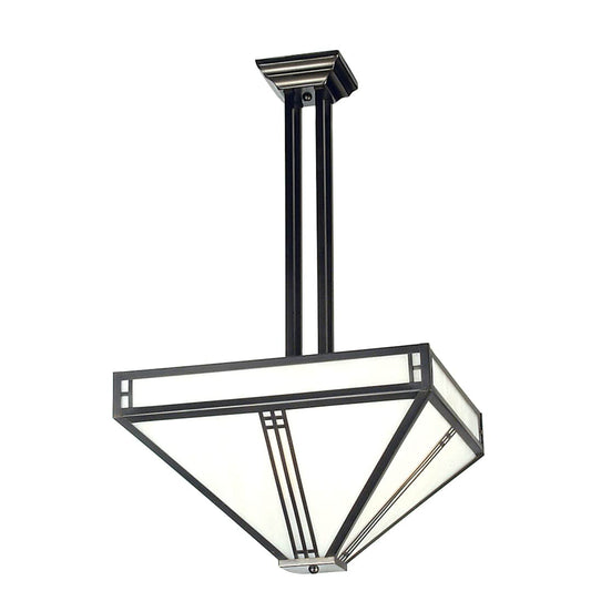 Prairie Loft 4 Light 10-1/2" Wide Semi Flush Ceiling Fixture with White Glass Shade