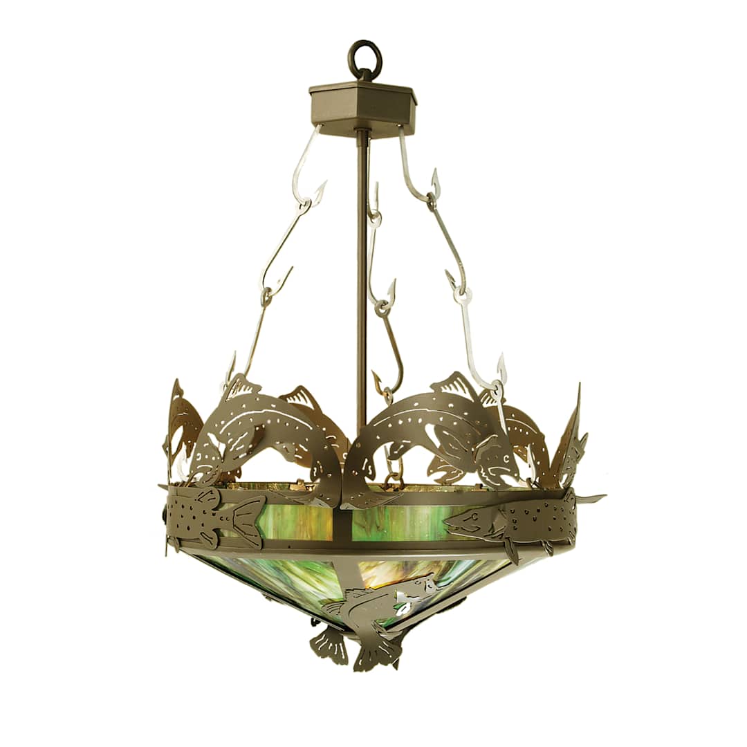 17.5" W Catch Of The Day Trout Inverted Pendant