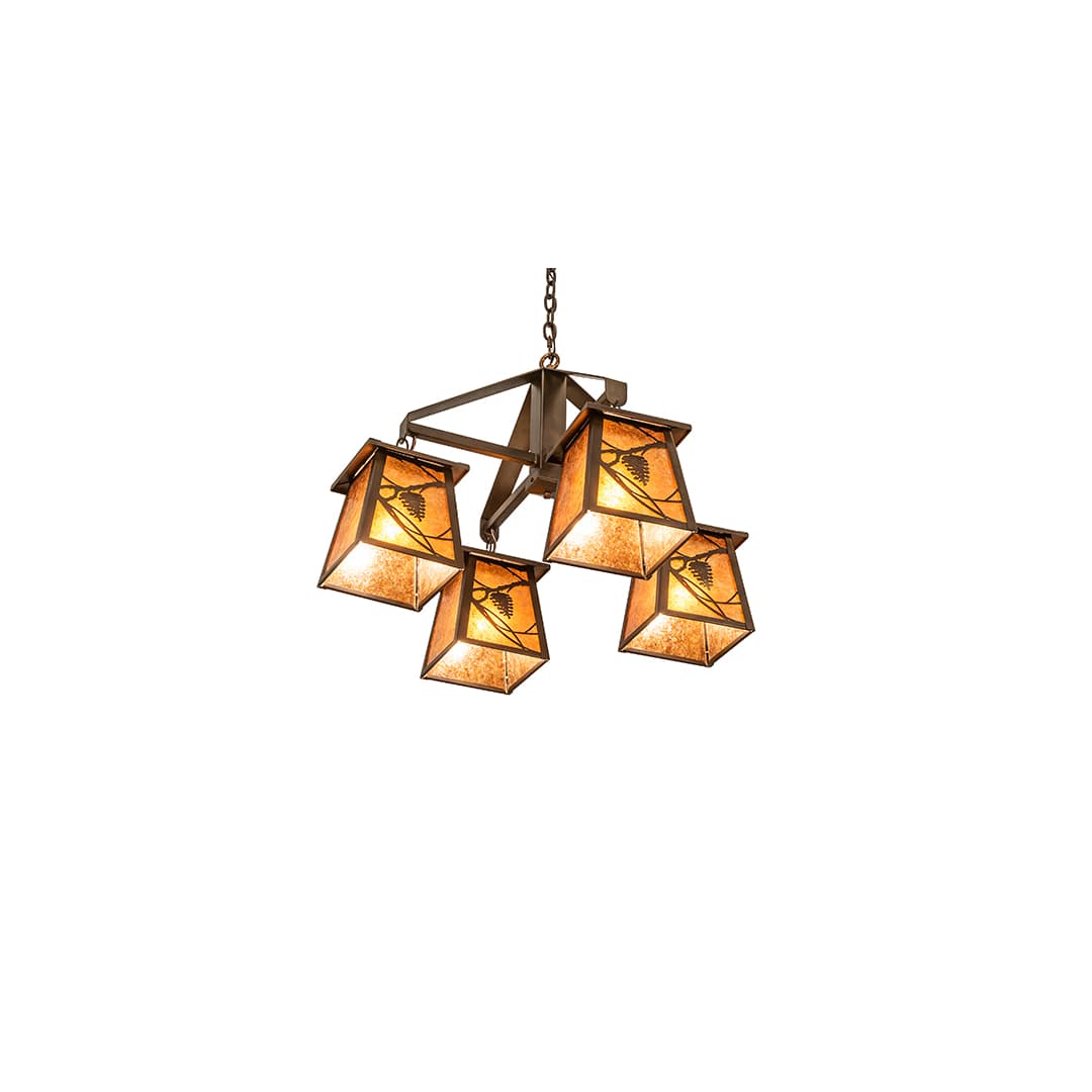 Whispering Pines 4 Light 28" Wide Chandelier