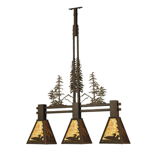 30" L Loon Tall Pines 3 Light Island Chandelier