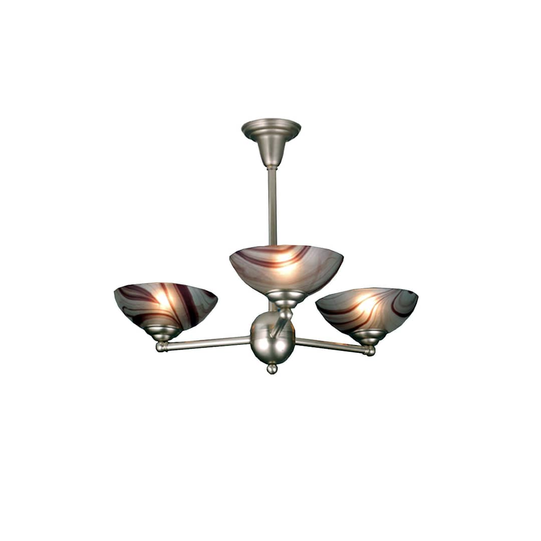 Deco Ball 3 Light 31" Wide Chandelier with Multi-colored Glass Shade