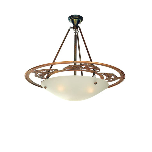 Metro Fusion 3 Light 20-1/2" Wide Semi Flush Ceiling Fixture with White Glass Shade