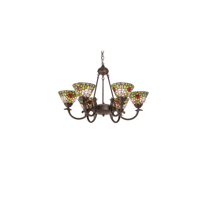 Tiffany Rosebush 6 Light 32" Wide Chandelier