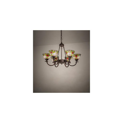 Tiffany Rosebush 6 Light 32" Wide Chandelier