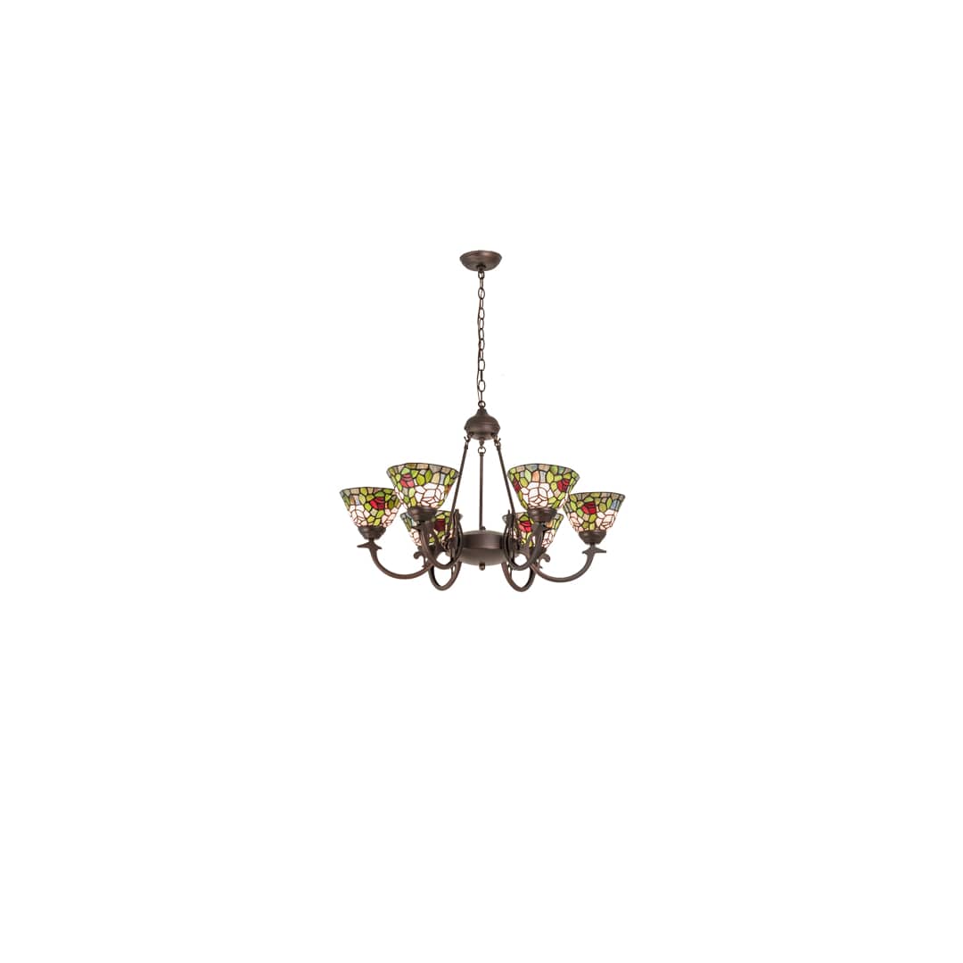 Tiffany Rosebush 6 Light 32" Wide Chandelier
