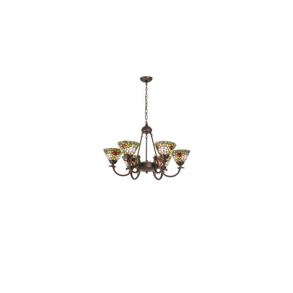 Tiffany Rosebush 6 Light 32" Wide Chandelier