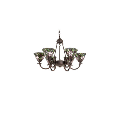 Tiffany Rosebush 6 Light 32" Wide Chandelier
