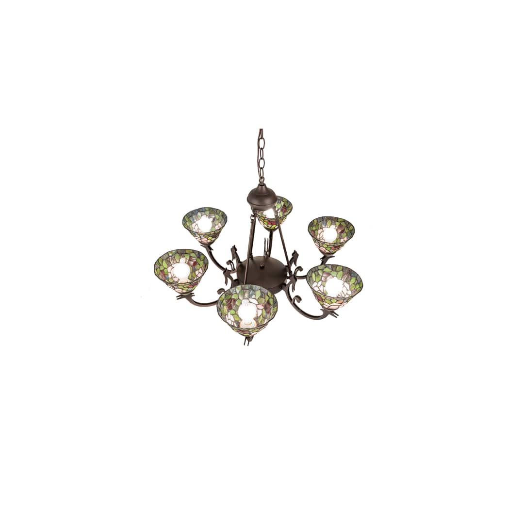 Tiffany Rosebush 6 Light 32" Wide Chandelier