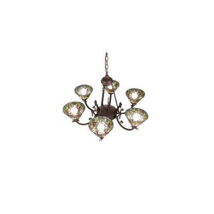 Tiffany Rosebush 6 Light 32" Wide Chandelier