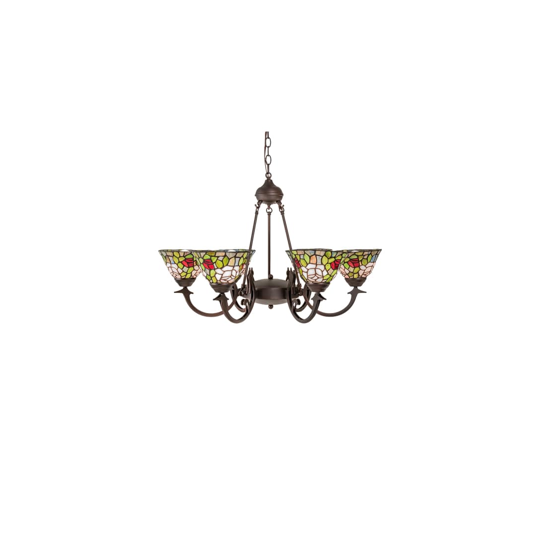 Tiffany Rosebush 6 Light 32" Wide Chandelier