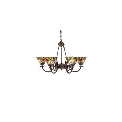 Tiffany Rosebush 6 Light 32" Wide Chandelier