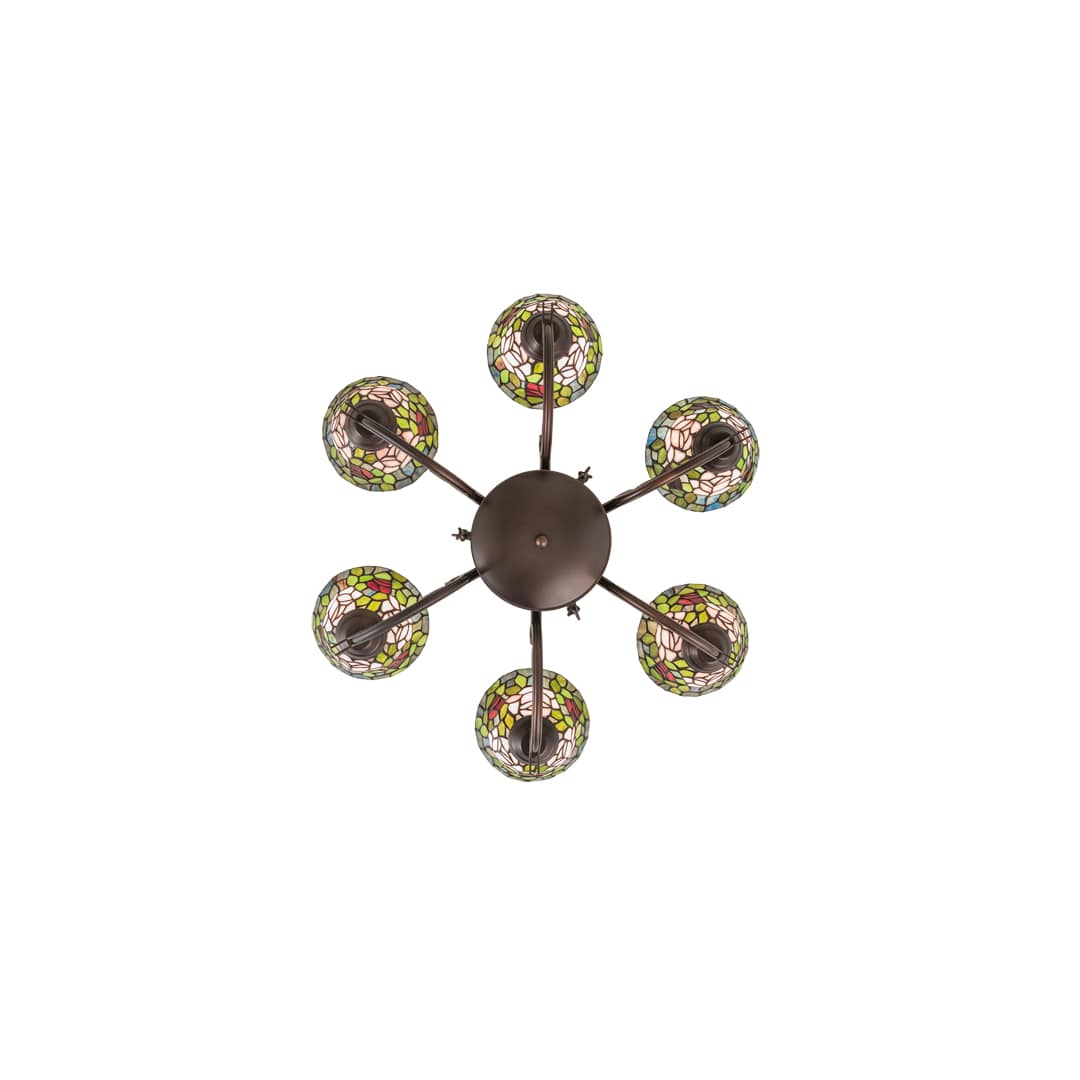 Tiffany Rosebush 6 Light 32" Wide Chandelier