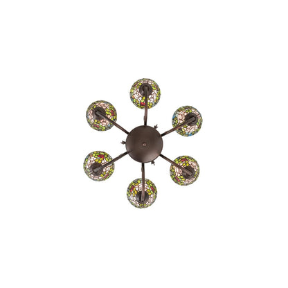Tiffany Rosebush 6 Light 32" Wide Chandelier