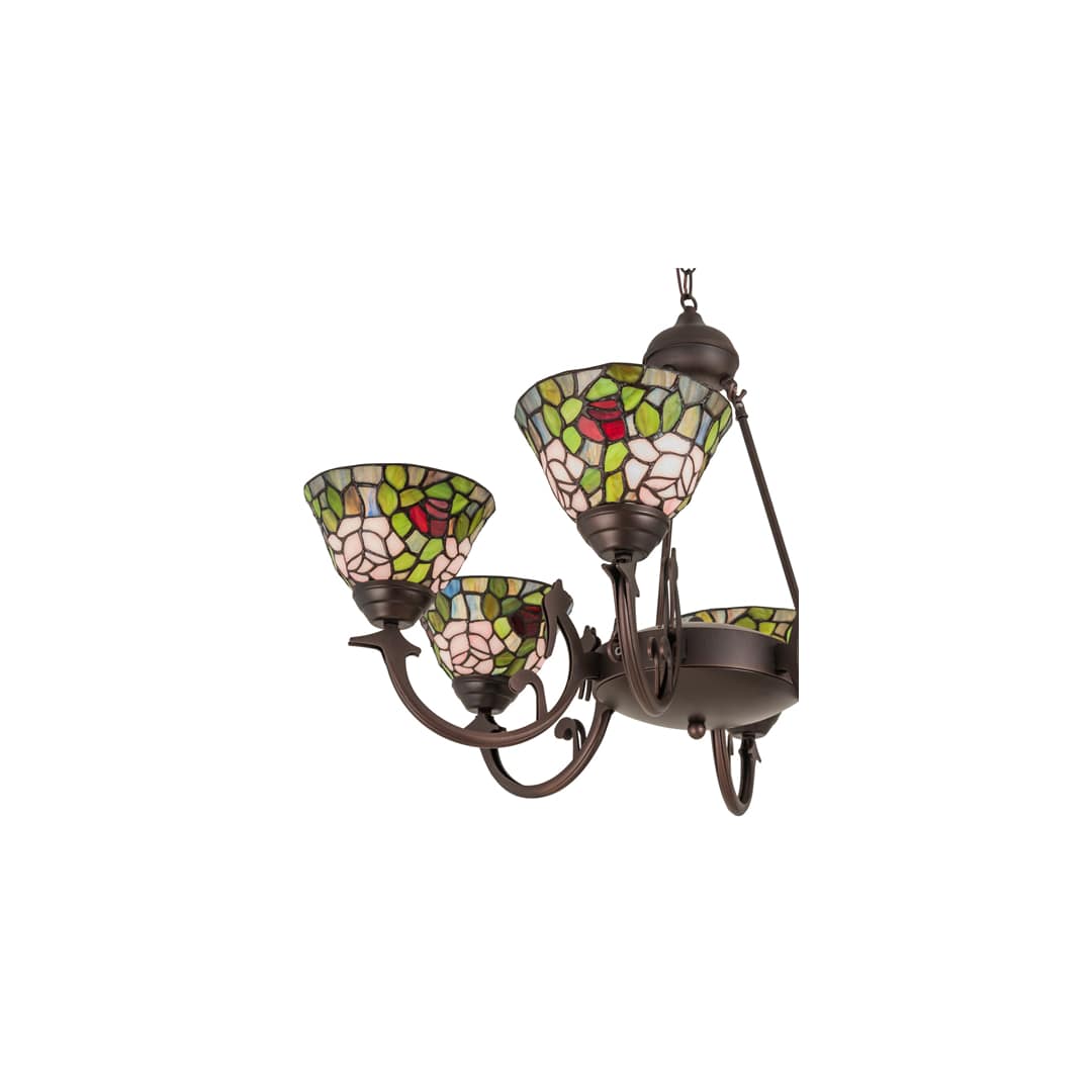 Tiffany Rosebush 6 Light 32" Wide Chandelier