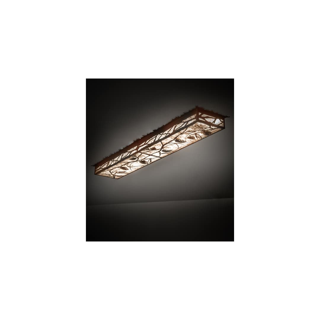 Whispering Pines 62" Wide LED Flush Mount Ceiling Fixture - Rust / Wrought Iron Finish