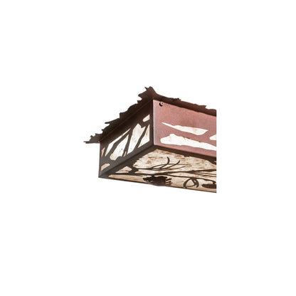 Whispering Pines 62" Wide LED Flush Mount Ceiling Fixture - Rust / Wrought Iron Finish