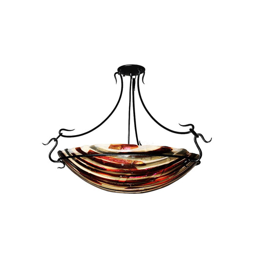 Metro Fusion 3 Light 24" Wide Semi Flush Ceiling Fixture with Multi-colored Glass Shade
