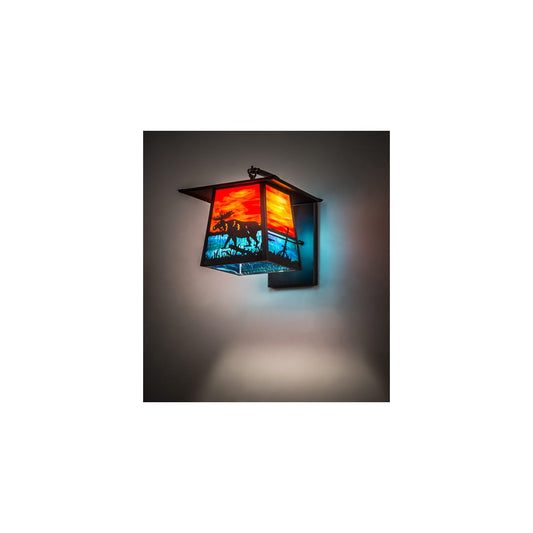 Stillwater Moose at Lake 13" Tall Wall Sconce