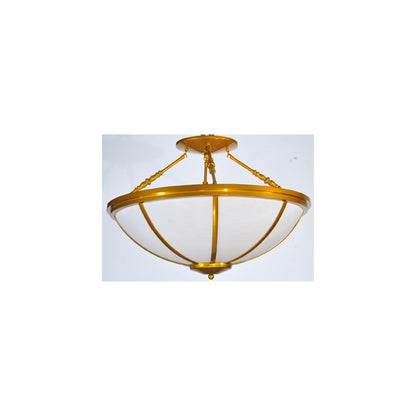 Commerce 4 Light 35" Wide Semi-Flush Bowl Ceiling Fixture - Polished Brass Finish