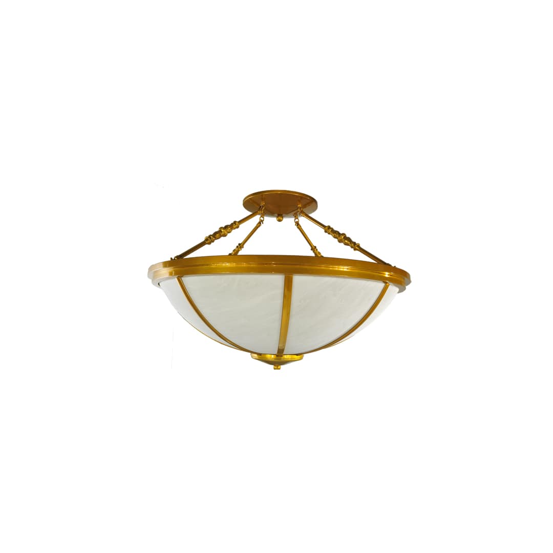 Commerce 4 Light 35" Wide Semi-Flush Bowl Ceiling Fixture - Polished Brass Finish