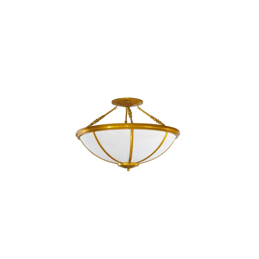 Commerce 4 Light 35" Wide Semi-Flush Bowl Ceiling Fixture - Polished Brass Finish