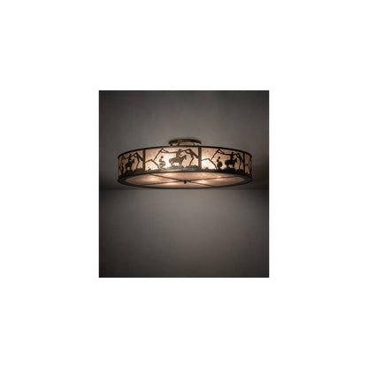 Cowboy 6 Light 49" Wide Semi-Flush Drum Ceiling Fixture