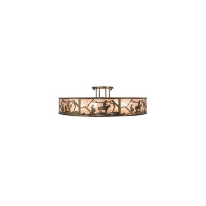 Cowboy 6 Light 49" Wide Semi-Flush Drum Ceiling Fixture