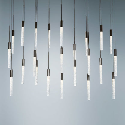 Magic 23 Light 54" Wide LED Linear Multi Light Pendant with Piastra Crystal Shades