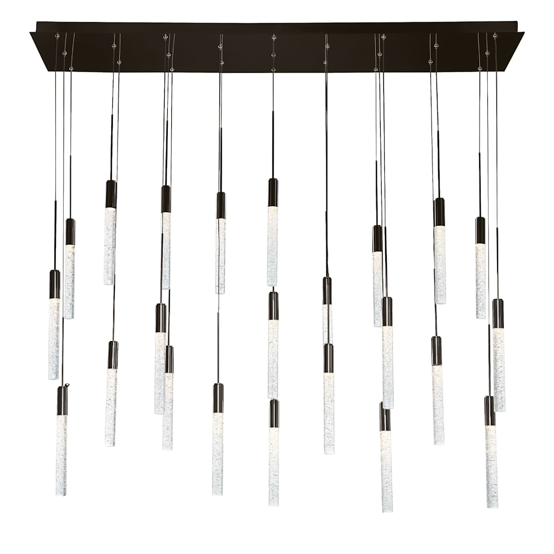 Magic 23 Light 54" Wide LED Linear Multi Light Pendant with Piastra Crystal Shades