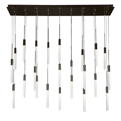 Magic 23 Light 54" Wide LED Linear Multi Light Pendant with Piastra Crystal Shades