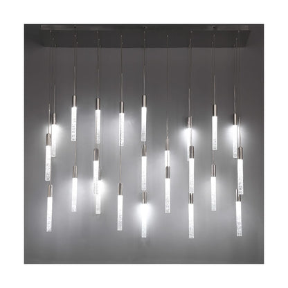 Magic 23 Light 54" Wide LED Linear Multi Light Pendant with Piastra Crystal Shades