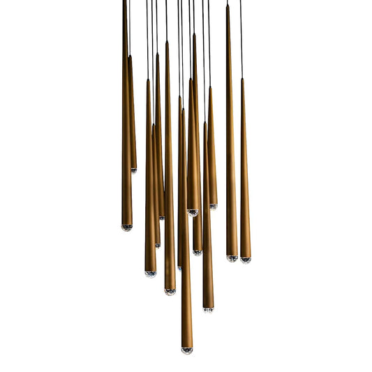 Cascade 15 Light 23" Wide LED Suspended Multi Light Pendant with K-2 Hand Cut Clear Crystal Shades