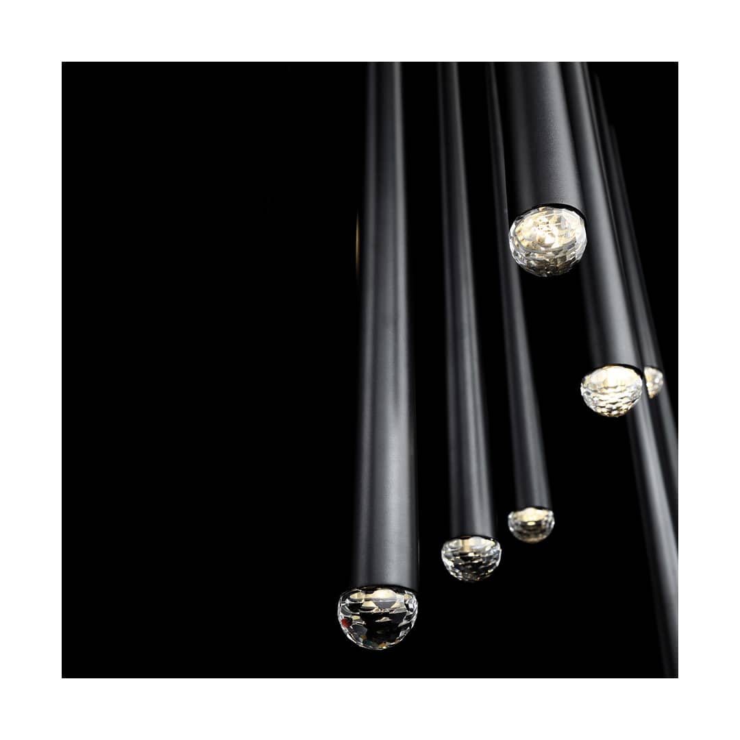 Cascade 23 Light 54" Wide LED Suspended Linear Multi Light Pendant with K-2 Hand Cut Clear Crystal Shades