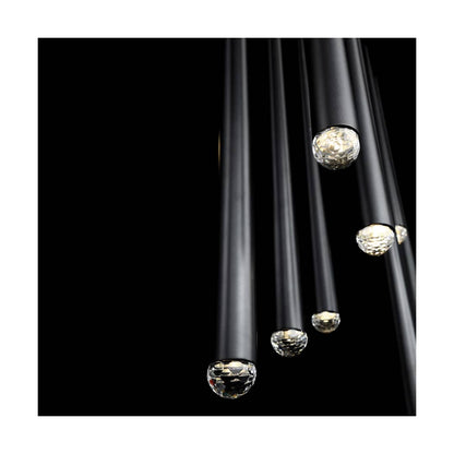 Cascade 23 Light 54" Wide LED Suspended Linear Multi Light Pendant with K-2 Hand Cut Clear Crystal Shades