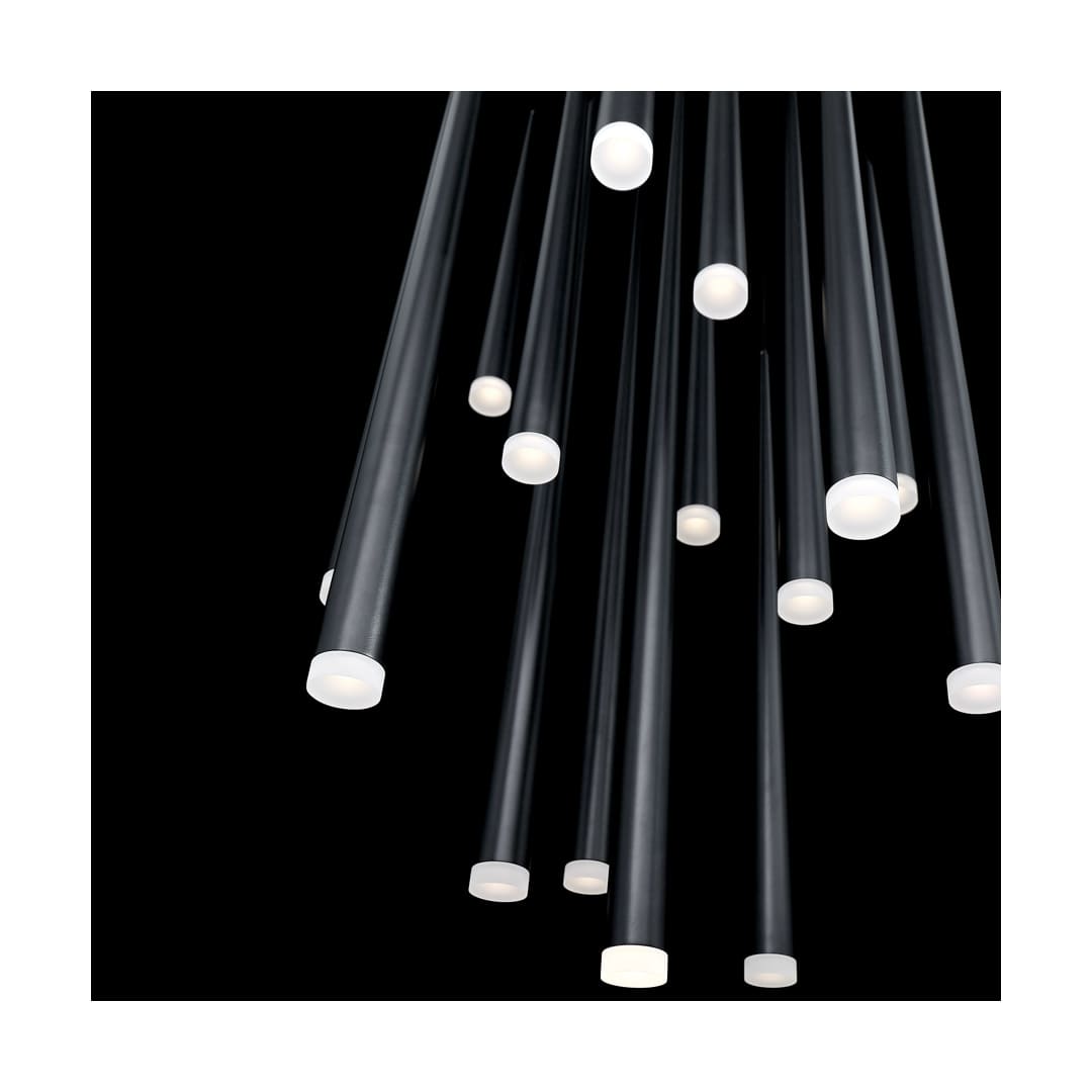 Cascade 15 Light 23" Wide LED Crystal Multi Light Pendant with Frosted Glass Endcap Shades